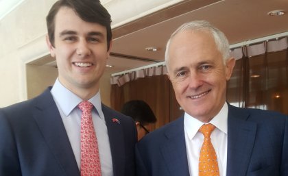 Elliott Johnson and Prime Minister Malcolm Turnbull
